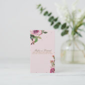 Carte De Référencement Rose Pâle Doré Fleurs Moderne Parrainer une Amie (Debout devant)