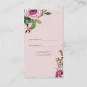 Carte De Référencement Rose Pâle Doré Fleurs Moderne Parrainer une Amie (Dos)