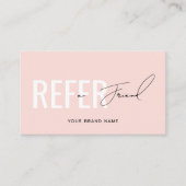 Carte De Référencement Rose poudré moderne professionnel recommander un a (Devant)