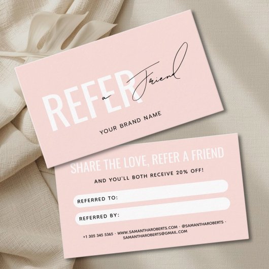 Carte De Référencement Rose poudré moderne professionnel recommander un a