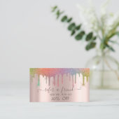 Carte De Référencement Rose professionnel de Parties scintillant arc-en-c (Debout devant)