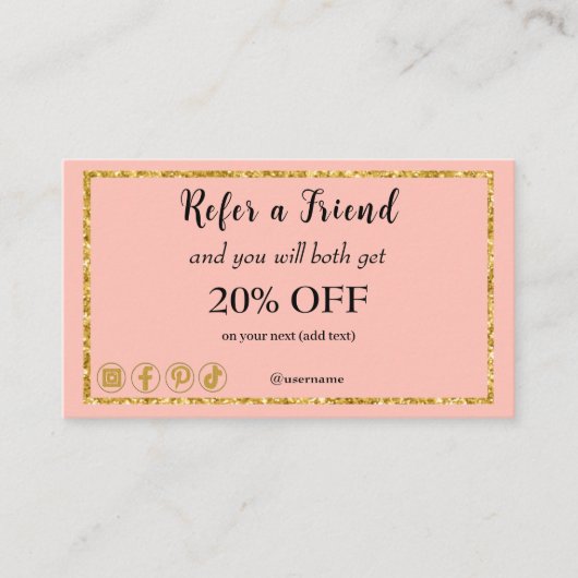 Carte De Référencement Rose rose rose et QR Code, recommander un ami (Devant)