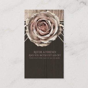 Carte De Référencement Rose Rustique Diamant Bois Élégant Parrainer un am