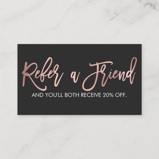 Carte De Référencement Rose simple Gold Moderne Typographie Noir Blanc (Devant)