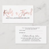Carte De Référencement Rose simple Or Typographie moderne Blanc Noir (Devant / Derrière)