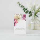 Carte De Référencement Roses aquarelle rose blanc floral recommander un a (Debout devant)