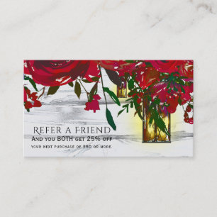 Carte De Référencement Roses Aquarelle Rouge Romantique Parrainez un(e) a