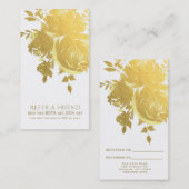 Carte De Référencement Roses d'or Faux Foil Elégant Moderne Référer un am (Devant / Derrière)