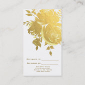 Carte De Référencement Roses dorées Faux Feuille Élégant Moderne Parraine (Dos)