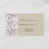 Carte De Référencement Roses rustiques blanches d'hiver Kraft Floral Chic (Dos)