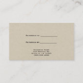 Carte De Référencement Rustic Kraft Brown Minimal Référer un ami (Dos)