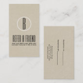 Carte De Référencement Rustique Kraft Brun Minimal Référer un ami Référen (Devant / Derrière)