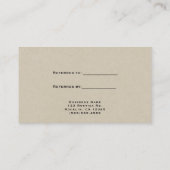 Carte De Référencement Rustique Kraft Brun Minimal Référer un ami Référen (Dos)