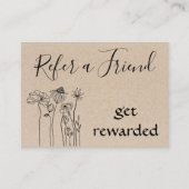 Carte De Référencement Rustique Kraft & Fleur sauvage Professionnel   (Devant)
