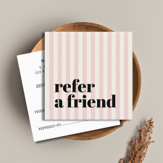 Carte De Référencement Salon de beauté Bold Pastel Stripes Black Beauty