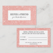 Carte De Référencement Salon de beauté branché Gilry Pink Parties scintil (Devant / Derrière)