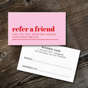 Carte De Référencement Salon de beauté cool Bold Rose Red