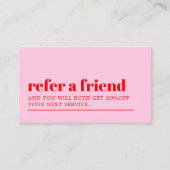 Carte De Référencement Salon de beauté cool Bold Rose Red (Devant)