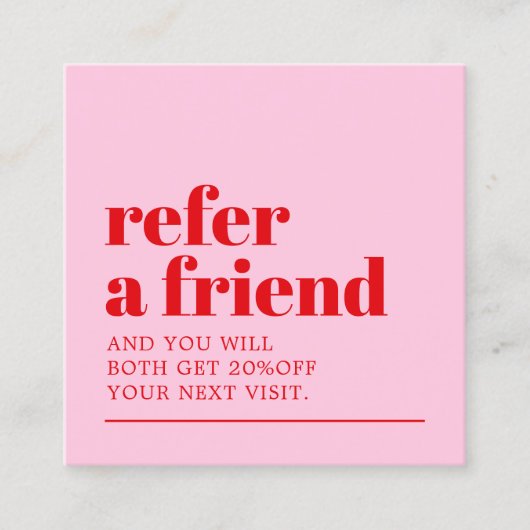 Carte De Référencement Salon de beauté cool Bold Rose Rouge Blanc (Devant)