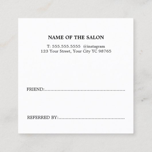 Carte De Référencement Salon de beauté cool Bold Rose Rouge Blanc (Dos)