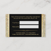 Carte De Référencement Salon de beauté de la Parties scintillant d'or fun (Dos)