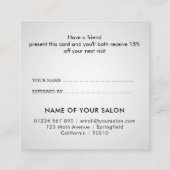 Carte De Référencement Salon de Beauté Élégant Moderne Blanc (Dos)