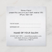 Carte De Référencement Salon de Beauté Élégant Moderne Blanc (Dos)