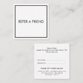 Carte De Référencement Salon de Beauté Élégant Moderne Blanc (Devant / Derrière)