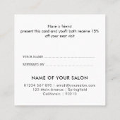 Carte De Référencement Salon de Beauté Élégant Moderne Blanc (Dos)