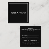 Carte De Référencement Salon de beauté élégant noir moderne (Devant / Derrière)