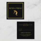 Carte De Référencement Salon de beauté Golden and Black (Devant / Derrière)