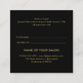 Carte De Référencement Salon de beauté Golden and Black (Dos)