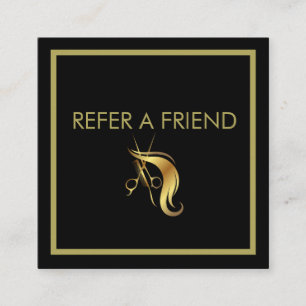 Carte De Référencement Salon de beauté Golden and Black
