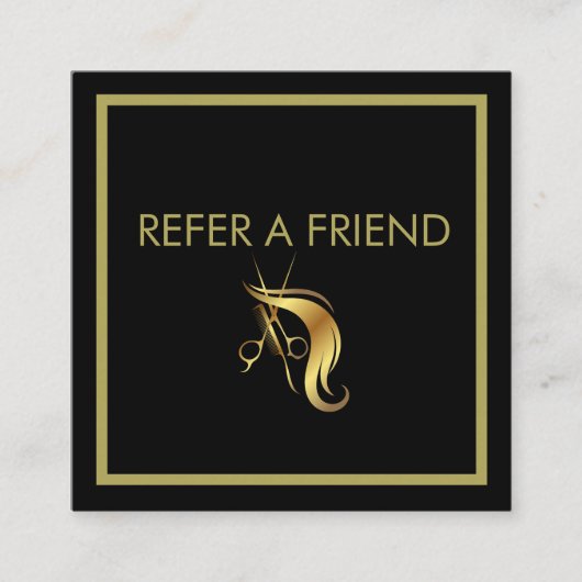 Carte De Référencement Salon de beauté Golden and Black (Devant)