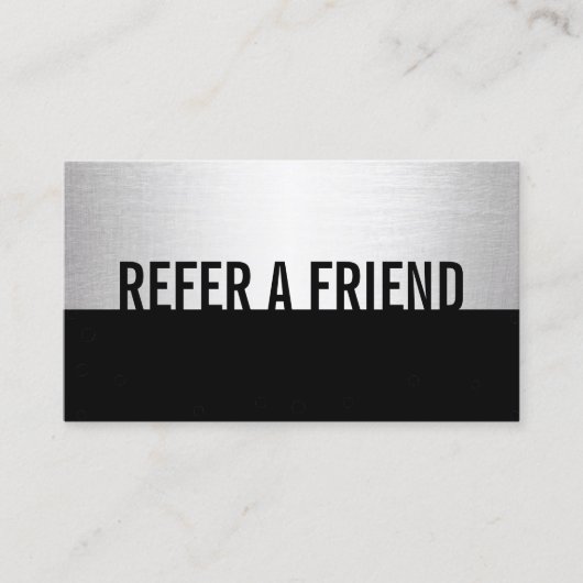 Carte De Référencement Salon de beauté moderne Black & Silver aiguillage (Devant)