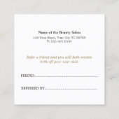 Carte De Référencement Salon de beauté moderne et élégant (Dos)