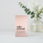 Carte De Référencement Salon de Beauté Moderne Faux Or Rose Gras (Debout devant)