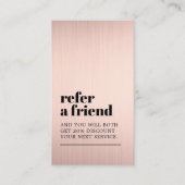 Carte De Référencement Salon de Beauté Moderne Faux Or Rose Gras (Devant)