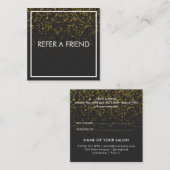 Carte De Référencement Salon de beauté moderne or élégant (Devant / Derrière)