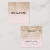 Carte De Référencement Salon de Beauté Moderne Or Élégant Rose (Devant / Derrière)