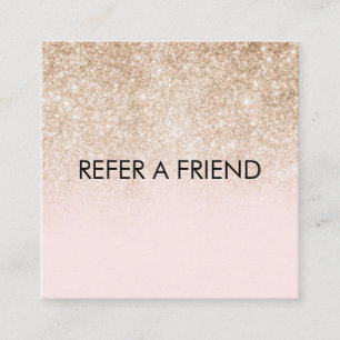 Carte De Référencement Salon de Beauté Moderne Or Élégant Rose