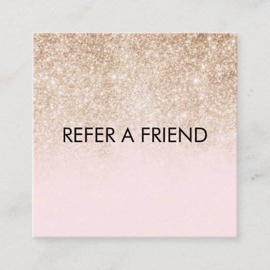 Carte De Référencement Salon de Beauté Moderne Or Élégant Rose (Devant)