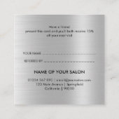 Carte De Référencement Salon de beauté Parties scintillant argent (Dos)