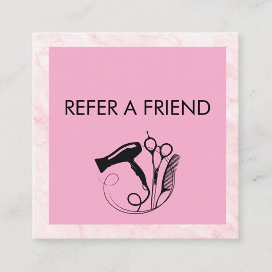 Carte De Référencement Salon de beauté Pink Marble (Devant)