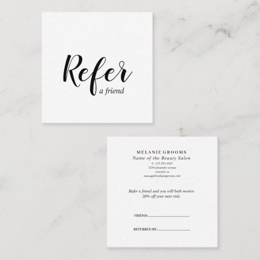 Carte De Référencement Salon de beauté promotionnel (Devant / Derrière)
