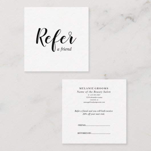 Carte De Référencement Salon de beauté promotionnel (Devant / Derrière)