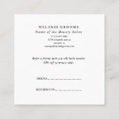 Carte De Référencement Salon de beauté promotionnel (Dos)