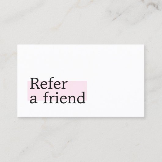 Carte De Référencement Salon de beauté Rose Blanche Élégant et Stylé (Devant)