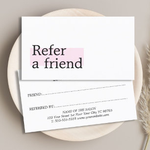 Carte De Référencement Salon de beauté Rose Blanche Élégant et Stylé