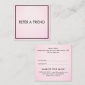 Carte De Référencement Salon de beauté rose élégant moderne (Devant / Derrière)